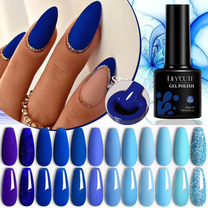 Glitter Powder Resin - LILYCUTE 7ML Matte Blue Color Gel