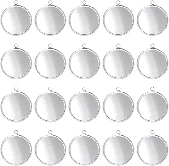 Resin Art Store - 20 Pieces Stainless Steel Round Bezel