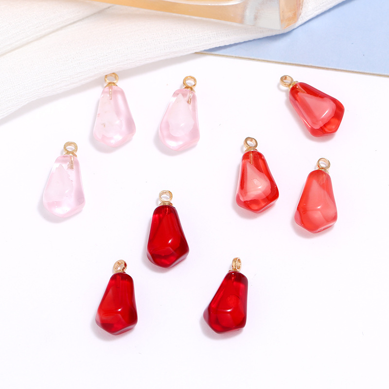 Resin Art Love - 10pcs Pomegranate Seed Resin Pendants Fruit