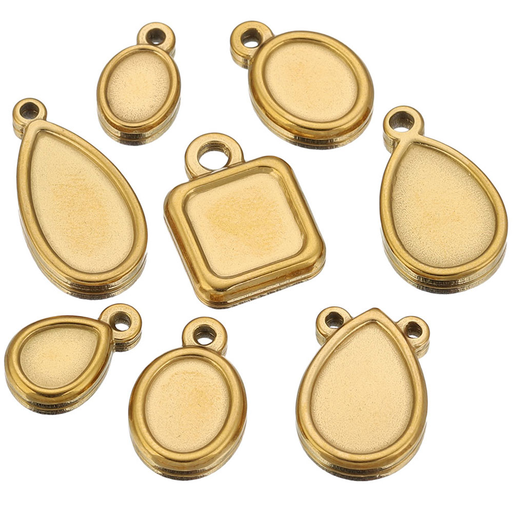 Resin Art Love - 5pcs Stainless Steel Square Drop Round