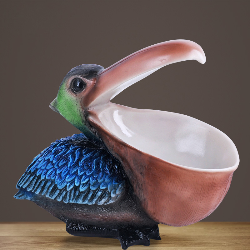 Resin Art Unique Ideas - ‌Toucan Pelican Figurine, Key Tray Entryway