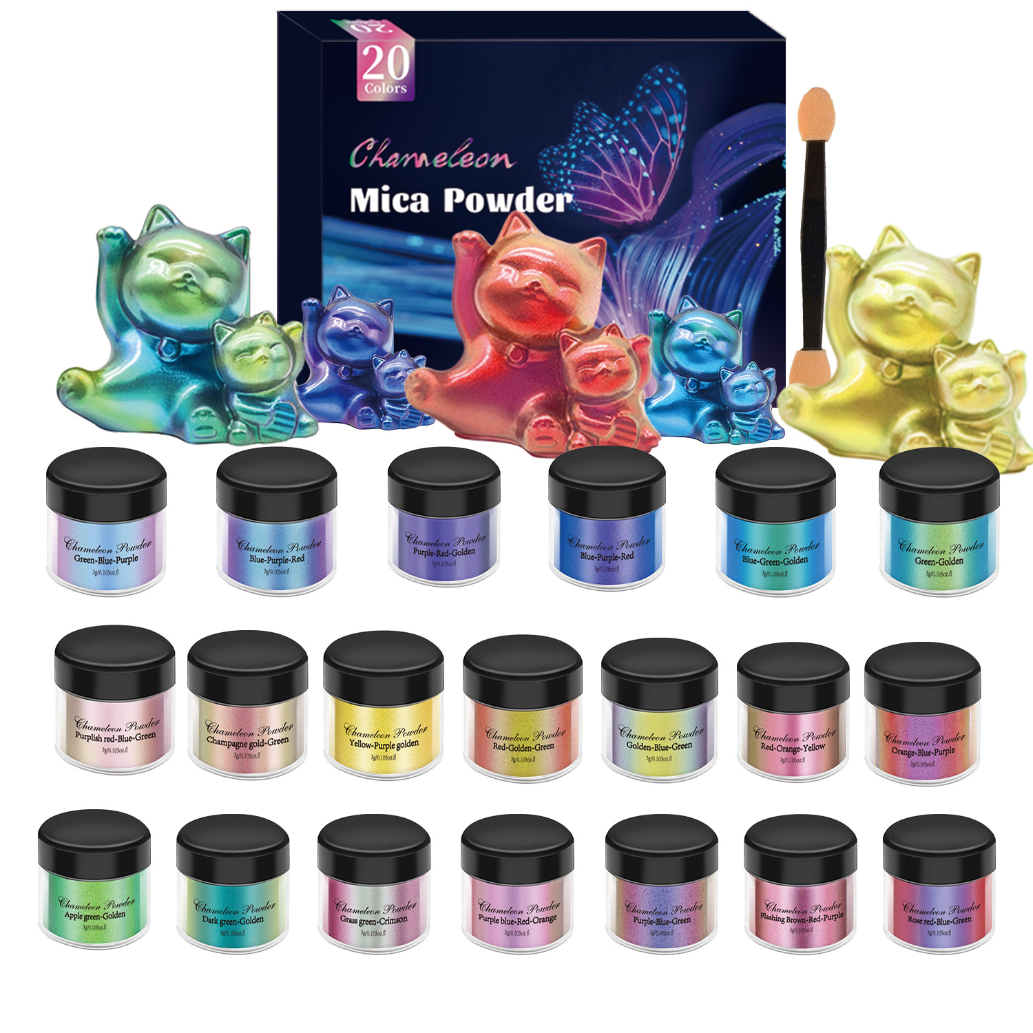 10/20pcs Mirror Chameleons Pig - огляд і ціна Glitter Powder Resin