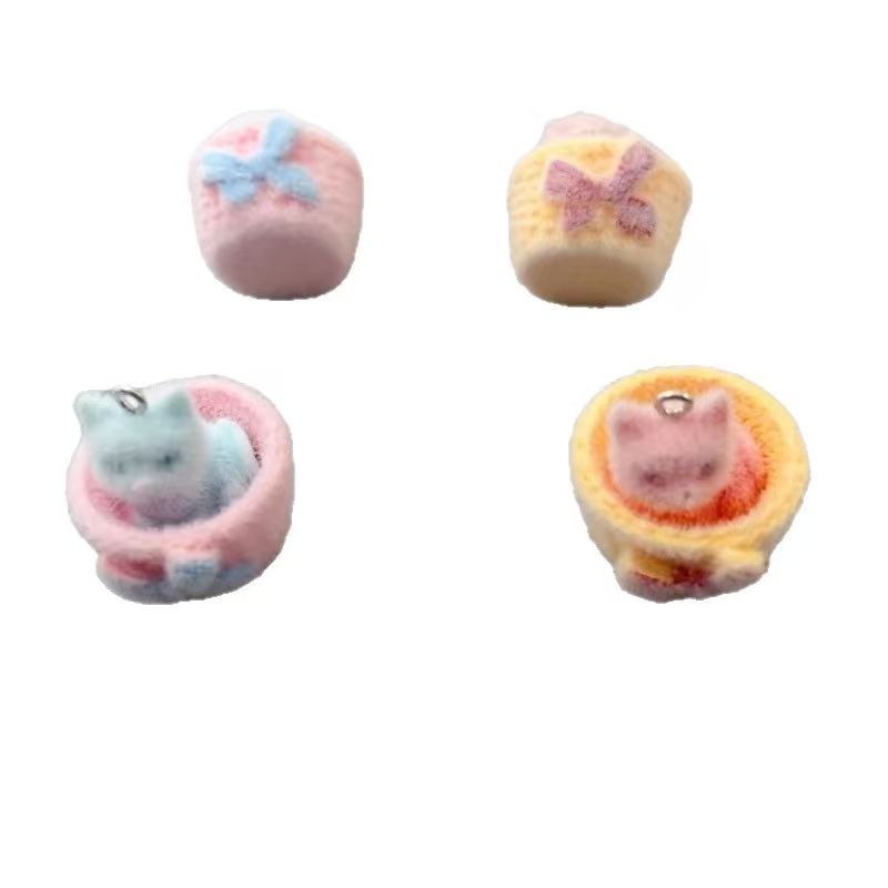 4pcs 3D plush resin cat pendan - огляд і ціна Resin Art Love