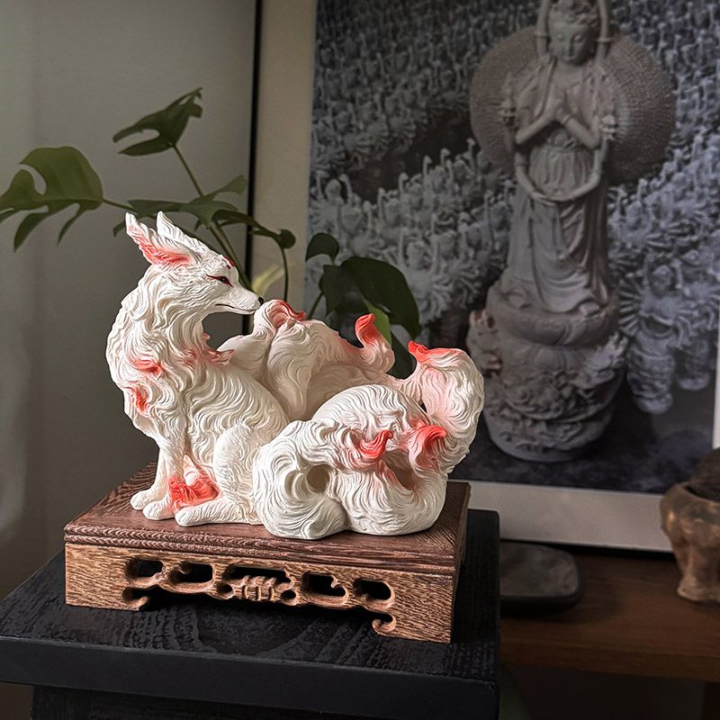 Nine-Tailed Fox Ornaments Fox  - огляд і ціна Resin Art Gift For Anniversary