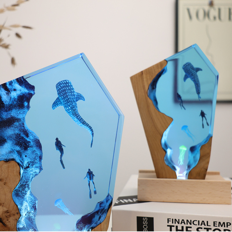 Resin Cave Whale Diver Desktop - огляд і ціна Resin Art Gift For Anniversary