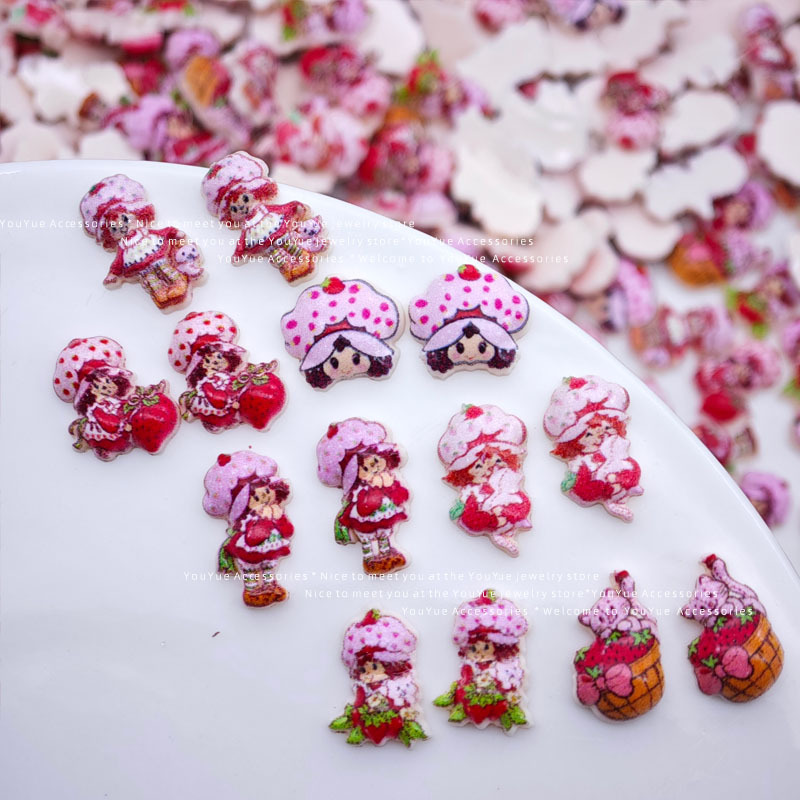 Cartoon strawberry girl nail a - огляд і ціна Resin Art Phone Case