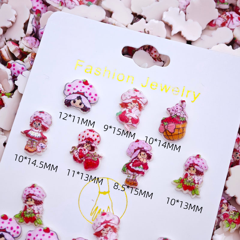 Cartoon strawberry girl nail a - огляд і ціна Resin Art Phone Case