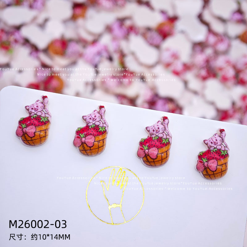 Cartoon strawberry girl nail a - огляд і ціна Resin Art Phone Case