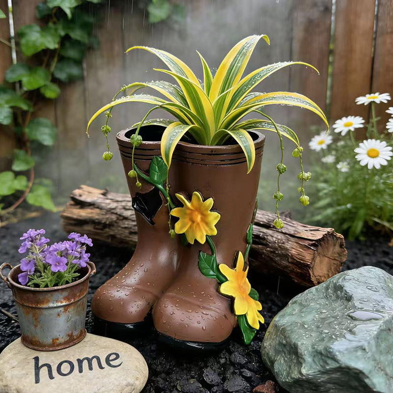 Pastoral Rain Boot Shaped Vase - огляд і ціна Resin Art Unique Ideas