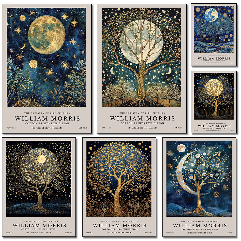 Retro William Morris Moon and  - огляд і ціна Resin Art Studio