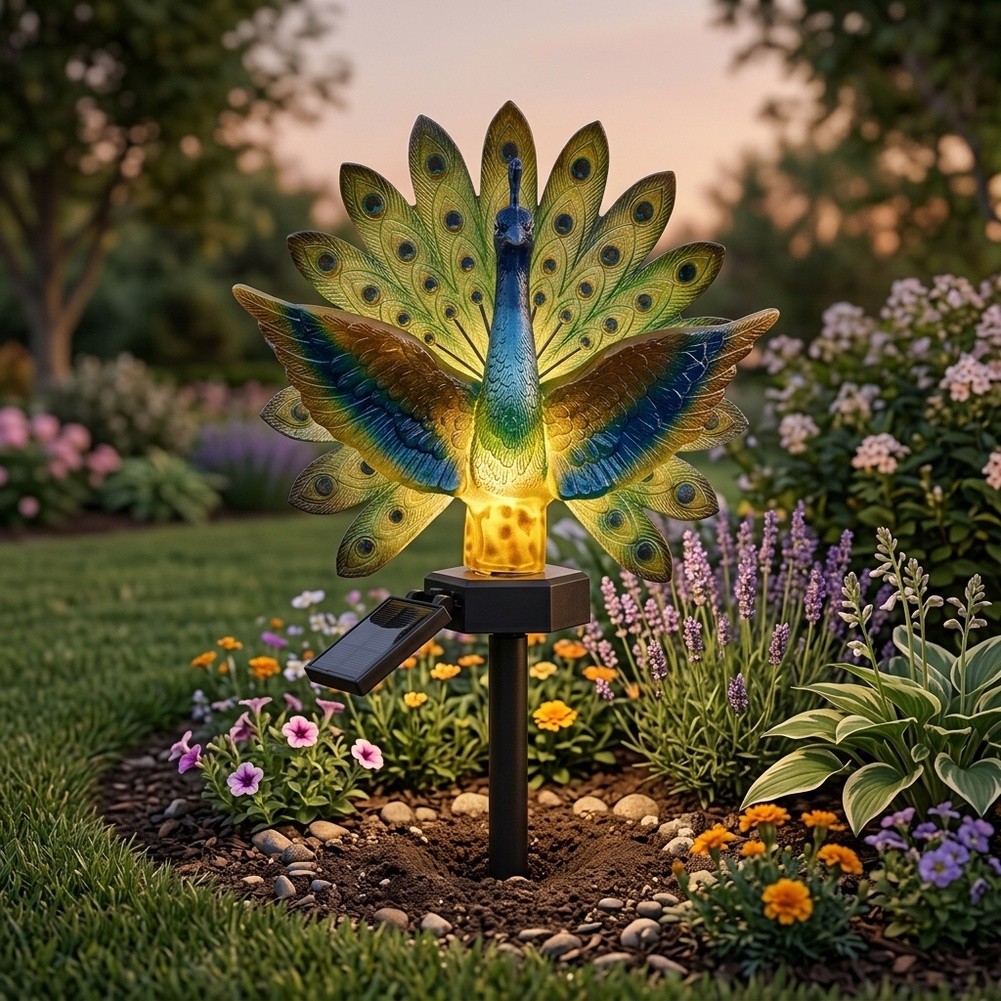 Resin Solar Peacock Garden Art - огляд і ціна Resin Art Use