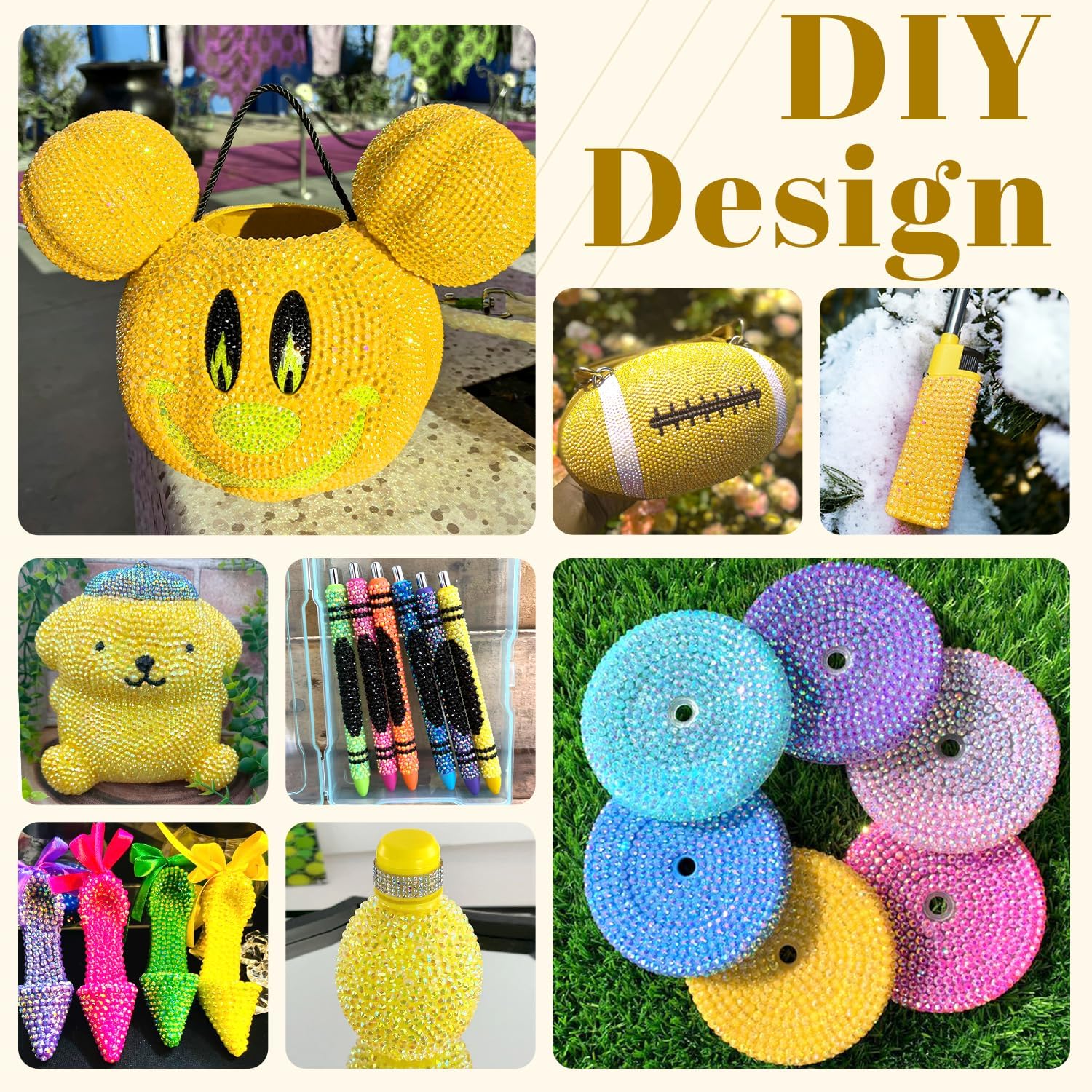 Lemon Yellow Resin Rhinestones - огляд і ціна Resin Art Quantity