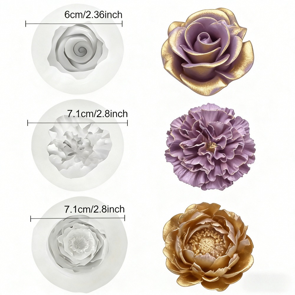 3-Piece Silicone Molds for Ros - огляд і ціна Resin Art For Wedding Gift