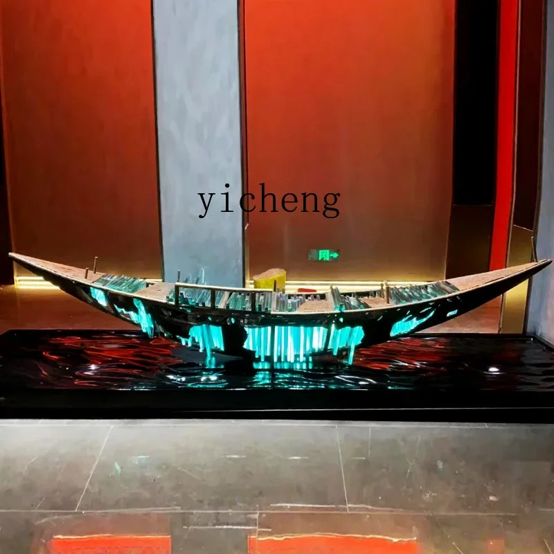 y24-- Abstract Boat Sculpture  - огляд і ціна Resin Art Floor