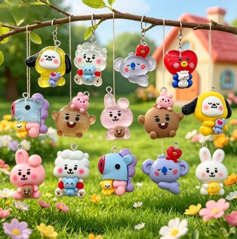 7pcs BT21 Resin Cartoon Charm  - огляд і ціна Resin Art Love