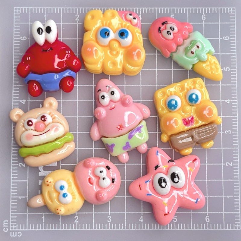 8PCS Kawaii SpongeBob SquarePa - огляд і ціна Resin Art Phone Case