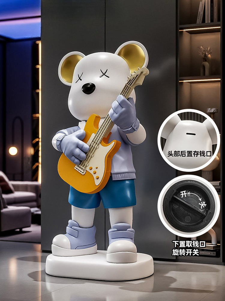 Guitar Love Bear Statue Piggy  - огляд і ціна Resin Art Floor
