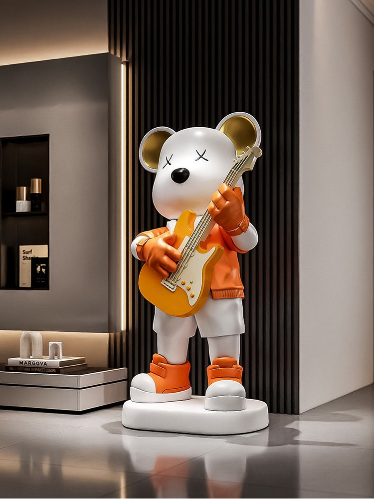 Guitar Love Bear Statue Piggy  - огляд і ціна Resin Art Floor