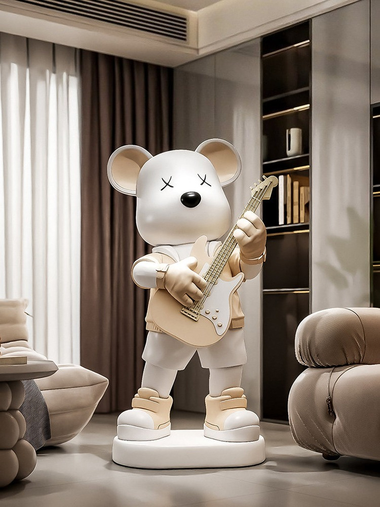 Guitar Love Bear Statue Piggy  - огляд і ціна Resin Art Floor