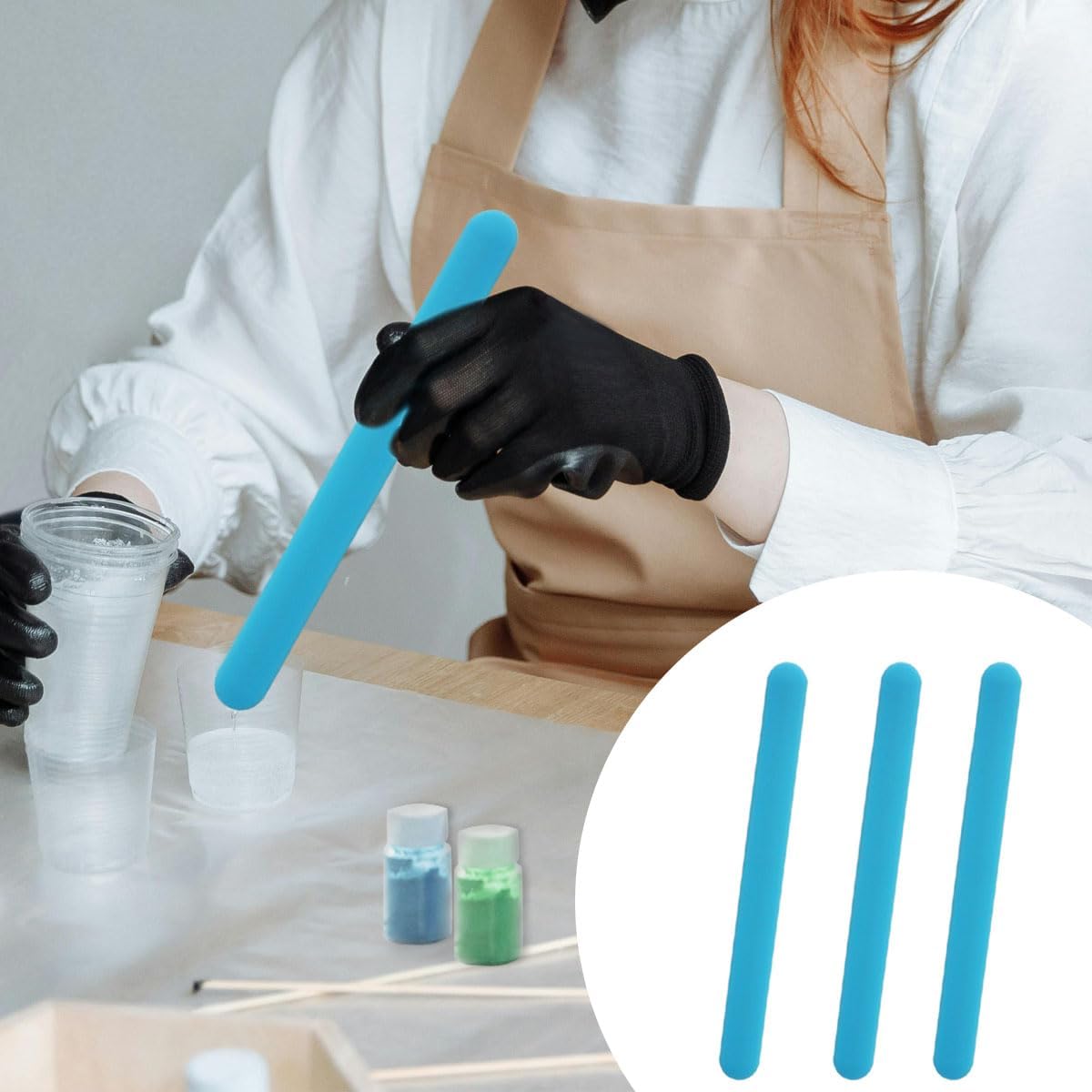 4PCS Silicone Stir Sticks, Reu - огляд і ціна Glitter Powder Resin