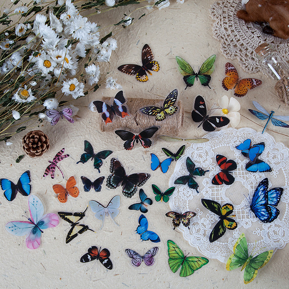 40Pcs/Bag Butterfly Stickers P - огляд і ціна Resin Art Sticker