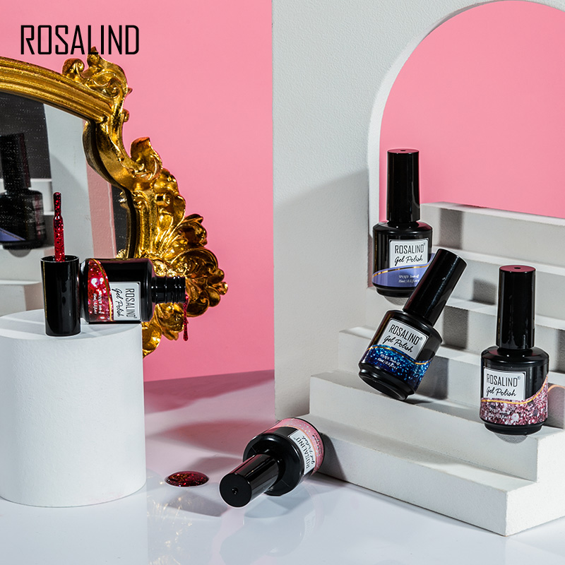 ROSALIND 15ML Glitter Nail Gel - огляд і ціна Glitter Powder Resin